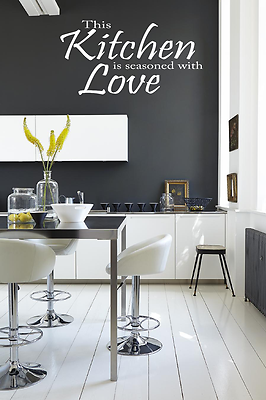 THIS KITCHEN IS SEASONED WITH LOVE  WALL ART/DECAL QUOTE STICKER - KITCHEN
