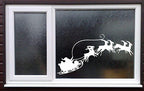 Santa Sleigh Reindeer Christmas Vinyl Decal - Festive Wall Art, Easy Application