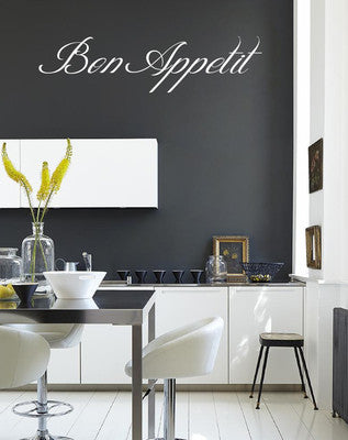 Bon Appétit Kitchen Wall Art Sticker - Modern Vinyl Decal, Easy to Apply, Custom