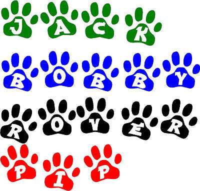 Custom Pet Name Paw Print Vinyl Sticker – Perfect for Kennels, Walls, and More!