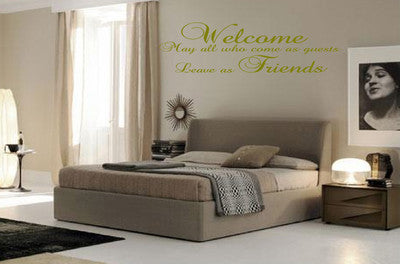GUESTS FRIENDS WALL QUOTE WALL ART STICKER - KITCHEN LOUNGE BEDROOM DECAL!!!