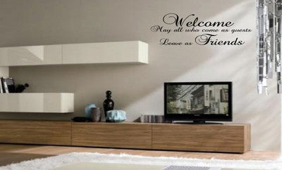 GUESTS FRIENDS WALL QUOTE WALL ART STICKER - KITCHEN LOUNGE BEDROOM DECAL!!!