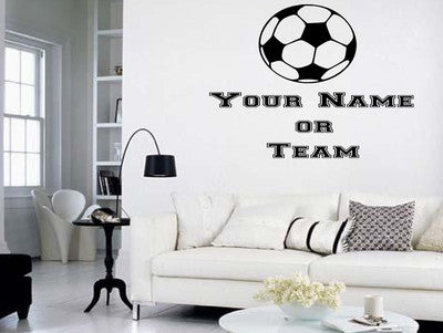 Football Personalised Wall Art Decal – Custom Name or Team, Easy to Apply!