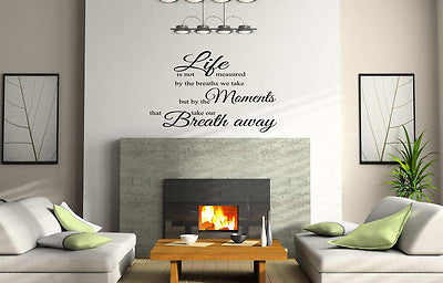 LIFE, MOMENTS, BREATHS WALL ART/DECAL QUOTE STICKER - KITCHEN/LIVING!!!!