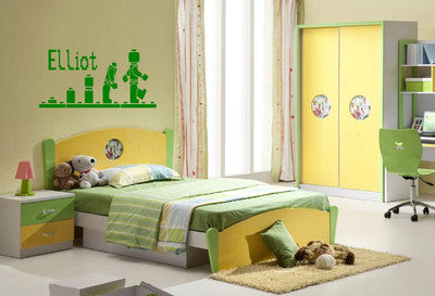 LEGO Evolution Custom Name Vinyl Decal - Personalized Wall Art, Easy to Apply