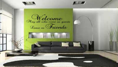 GUESTS FRIENDS WALL QUOTE WALL ART STICKER - KITCHEN LOUNGE BEDROOM DECAL!!!