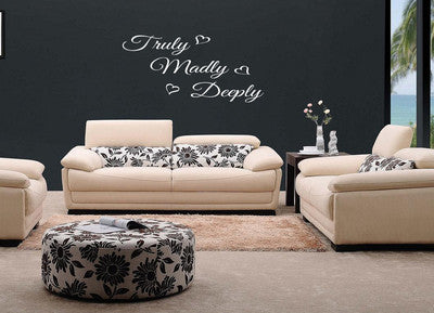 TRULY MADLY DEEPLY WALL ART/DECAL QUOTE STICKER - KITCHEN/LIVING Room!!!!
