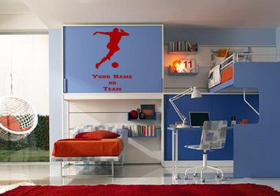 Footballer Personalised Wall Art Decal – Custom Name or Team, Easy to Apply!