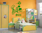 Micky Mouse Football Personalised Wall Art Vinyl Graphic Sticker Wallpaper Decal