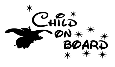 Dumbo Disney baby on board child,children,princess, car/van window sticker!!