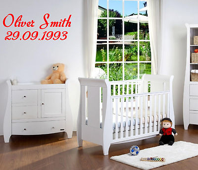 Child's Name and Birth Date decal bedroom wall art sticker Vinyl/Decal!