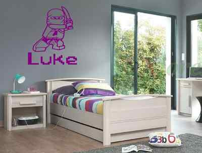 Lego Ninja custom name wall sticker decal bedroom wall art sticker Vinyl/Decal!