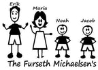 STICK MAN CUSTOM FAMILY NAME'S AND SURNAME CAR/VAN/WINDOW/BODY DECAL/STICKER!!!