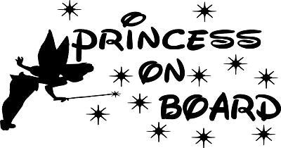 Fairy Tinkerbell baby on board child,children,princess, car/van window sticker!!