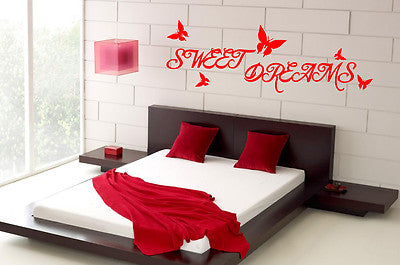 SWEET DREAMS WALL ART QUOTE STICKER - KITCHEN LOUNGE BEDROOM LOVE DECAL!!!