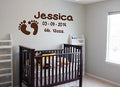 Baby Footprint Birth Date Weight Wall Art Vinyl Graphic Sticker Wallpaper Decal!