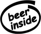 BEER INSIDE STICKER/DECAL CAR/VAN/WINDOW/WALL FUNNY BUY 1 GET 1 FREE!!