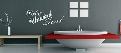 RELAX UNWIND SOAK - WALL ART/DECAL QUOTE STICKER -BATHROOM!!!!