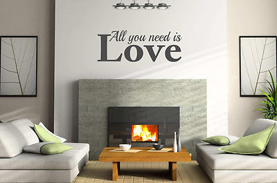 ALL YOU NEED IS LOVE WALL ART/DECAL QUOTE STICKER - BEDROOM/LIVING ROOM!!!!