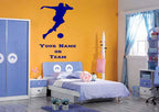 Footballer Personalised Wall Art Decal – Custom Name or Team, Easy to Apply!