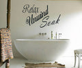 RELAX UNWIND SOAK - WALL ART/DECAL QUOTE STICKER -BATHROOM!!!!