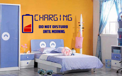 Charging Battery Quote Vinyl Decal – Fun Wall Art, Custom Colors, Easy to Apply