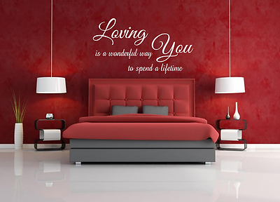 Loving you.... Wall Quote Stickers Wall Decals Bedroom/Living room ETC.
