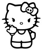 HELLO KITTY UP YOUR'S -Wall Art Sticker Decal FUNNY CAR DECAL WINDOW/BODY!!!!