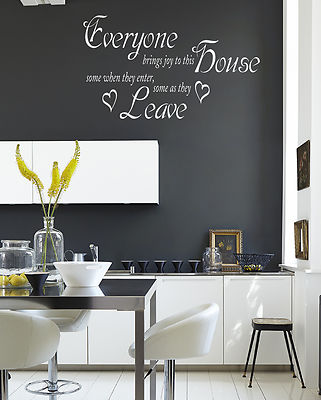 EVERYONE BRINGS JOY TO THIS HOUSE WALL ART/DECAL QUOTE STICKER - KITCHEN/LIVING!