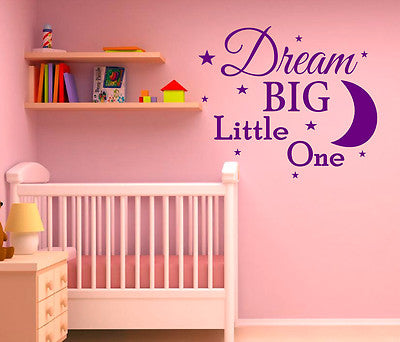 DREAM BIG LITTLE ONE STAR WALL ART/DECAL QUOTE STICKER - BEDROOM/CHILD/ADULT!!!!