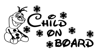 Olaf Disney baby on board child,children,princess,car/van window sticker Froz !!
