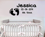 Baby Footprint Birth Date Weight Wall Art Vinyl Graphic Sticker Wallpaper Decal!