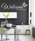 Welcome to our home butterfly Quote Stickers Wall Decals Living Room/Bedroom.