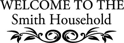 Personalised Surname welcome to our home..... Wall Quote Stickers Wall Decals!!!