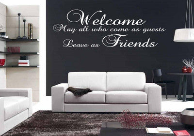 GUESTS FRIENDS WALL QUOTE WALL ART STICKER - KITCHEN LOUNGE BEDROOM DECAL!!!