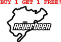 Neverbeen Nürburgring Vinyl Decal – Funny Car Sticker, Buy 1 Get 1 Free!