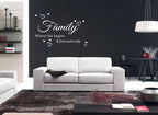 Family Where Life Begins Love Heart Art Wall Quote Stickers Wall Decals