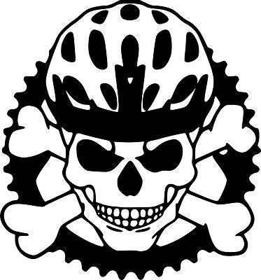 Skull Bike Helmet Sticker/Decal!!! Mountain bike/BMX etc.