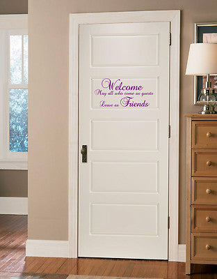 GUESTS FRIENDS WALL QUOTE WALL ART STICKER - KITCHEN LOUNGE BEDROOM DECAL!!!