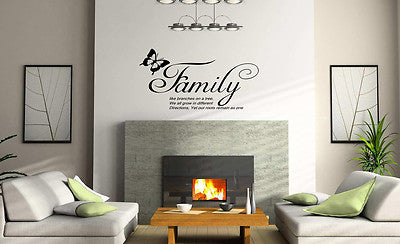 Family Tree Butterfly Vinyl Decal - Beautiful Wall Art, Easy Application, Custom