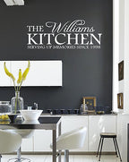 Personalised Kitchen serving memories since..... Wall Quote Stickers Wall Decals