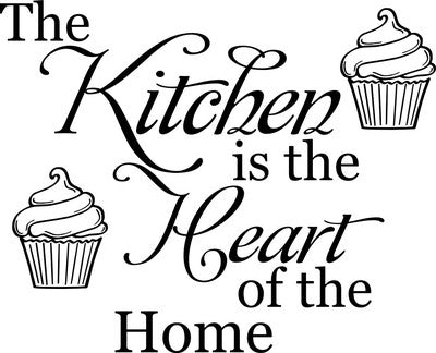 Kitchen Heart of the Home Vinyl Decal - Stylish Wall Art, Easy to Apply!
