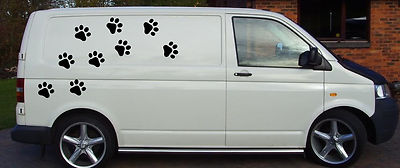 8 Paw Print Stickers/Decals - No Background, Custom Colour Options!