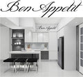 Bon Appétit Kitchen Wall Art Sticker - Modern Vinyl Decal, Easy to Apply, Custom