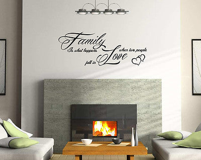 FAMILY LOVE Wall Art Vinyl Decal - Easy Application, Multiple Sizes & Colors!