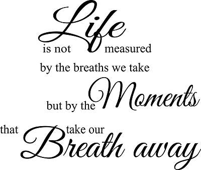LIFE, MOMENTS, BREATHS WALL ART/DECAL QUOTE STICKER - KITCHEN/LIVING!!!!