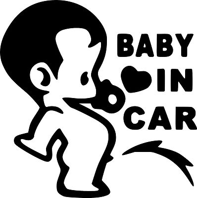 BABY IN CAR WEE FUNNY STICKER/DECAL CAR/VAN/WINDOW/WALL FUNNY VINYL!!!