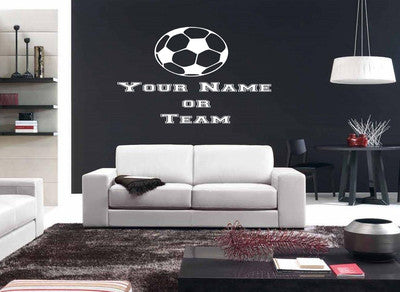 Football Personalised Wall Art Decal – Custom Name or Team, Easy to Apply!