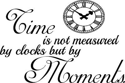TIME ISN'T MEASURED CLOCKS MOMENTS...WALL ART/DECAL QUOTE STICKER - KITCHEN!!!!
