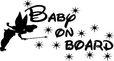 Fairy Tinkerbell baby on board child,children,princess, car/van window sticker!!
